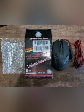 Luminous Gaming  Mouse 6 Button Black & Red NWT Read Description
